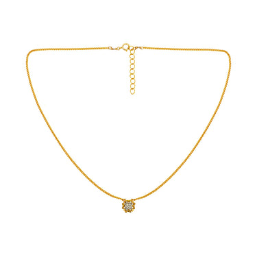 Collar Diamantes 1 Cuadrado Dorado Corto Gris